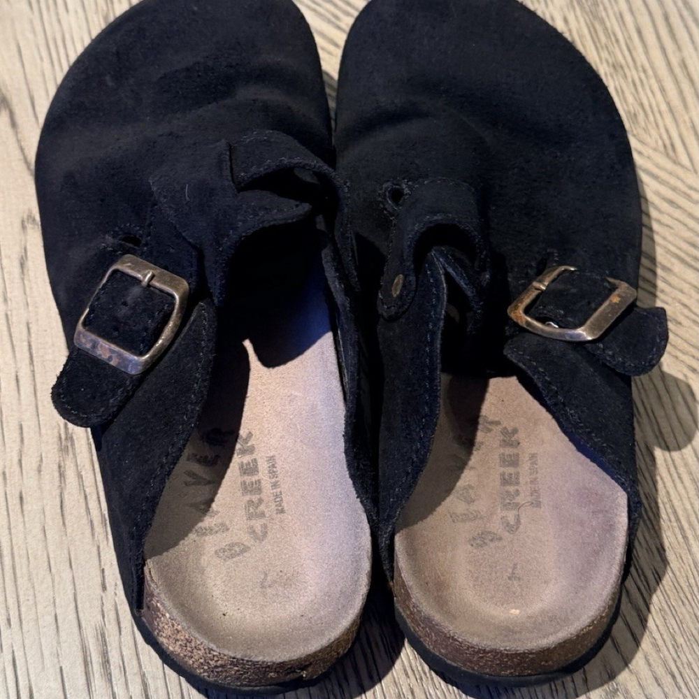 BEAVER CREEK RERUN BLACK CLOGS MULES SHOES WOMENS SZ 7